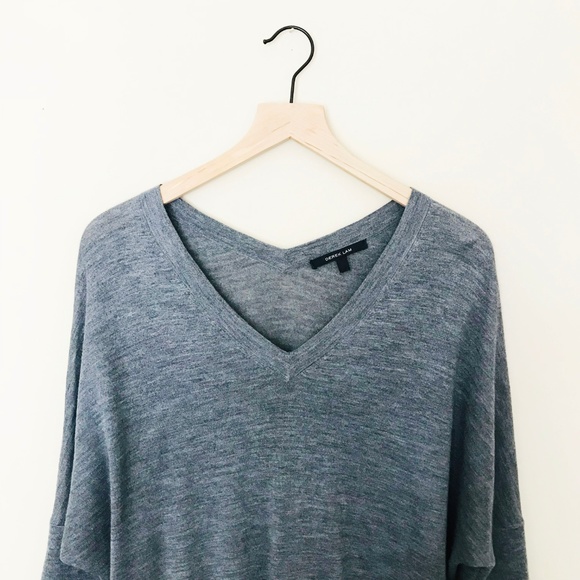 derek lam gray cashmere silk mara batwing sweater - Picture 3 of 8